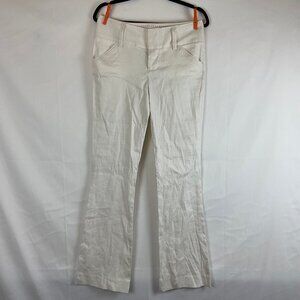 Alice + Olivia To Work Pants 6 Cream Straight Leg Pockets